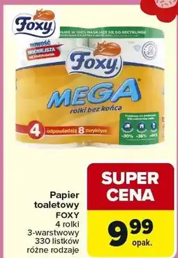 Carrefour Papier toaletowy Mega 3-warstwowy 330 listków różne rodzaje oferta