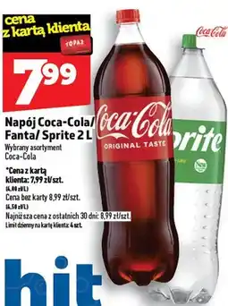 Topaz Napój coca-cola/fanta/sprite oferta
