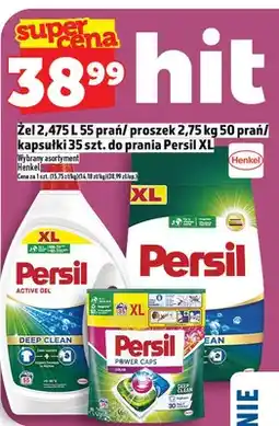 Topaz Żel 2,475 L 55 prań / proszek 2,75 kg 50 prań / kapsułki 35 szt. do prania Persil XL oferta