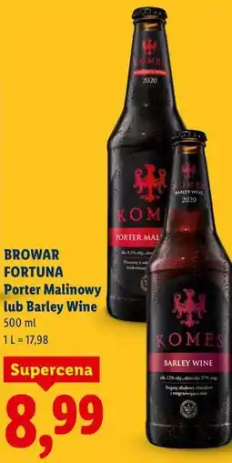 Lidl BROWAR FORTUNA Porter Malinowy lub Barley Wine oferta