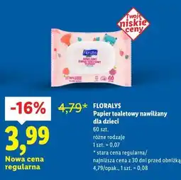 Lidl Floralys Papier toaletowy nawilŰany dla dzieci oferta