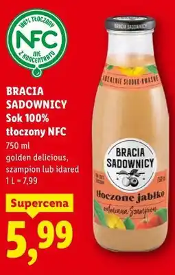 Lidl Bracia Sadownicy Sok 100% tłoczony NFC oferta