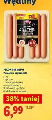 Lidl Parówki z szynki, XXL oferta