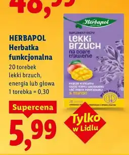 Lidl Herbatka funkcjonalna lekki brzuch, energia lub głowa i torebka oferta