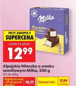 Biedronka Alpejskie mleczko o smaku waniliowym oferta