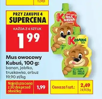 Biedronka Mus owocowy Kubuś banan oferta