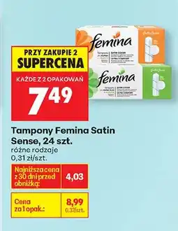 Biedronka Tampony Satin Sense różne rodzaje oferta
