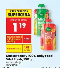 Biedronka Mus owocowy 100% różne rodzaje oferta