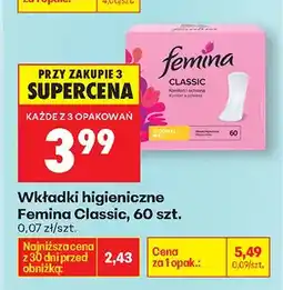 Biedronka Wkładki higieniczne Classic oferta