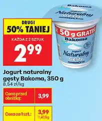 Biedronka Jogurt naturalny gęsty Bakoma oferta