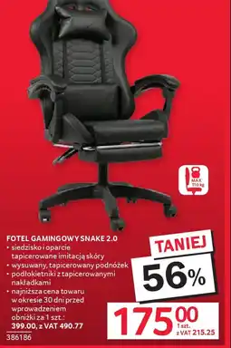 Selgros Fotel gamingowy Snake 2.0 oferta