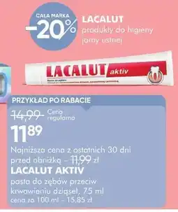 SuperPharm Pasta do zębów przeciw krwawieniu dziąseł Lacalut Aktiv oferta