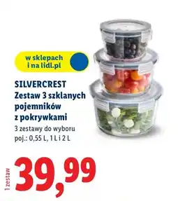 Lidl Zestaw 3 szklanych pojemników z pokrywkami oferta