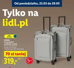 Lidl Zestaw walizek na kółkach 2 sztuki oferta