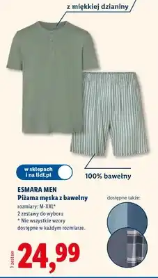 Lidl Piżama męska z bawełny oferta
