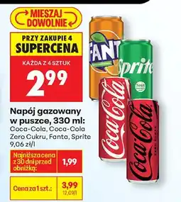 Biedronka Napój gazowany Coca-Cola lub Coca-Cola Zero w puszce oferta