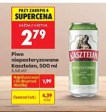 Biedronka Piwo Kasztelan niepasteryzowane oferta