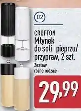 ALDI CROFTON Młynek do soli i pieprzu/przypraw, 2 szt oferta