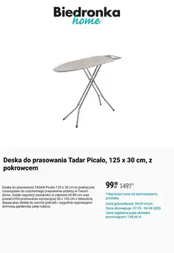 Biedronka Deska do prasowania Tadar Picalo, 125 x 30 cm, z pokrowcem oferta