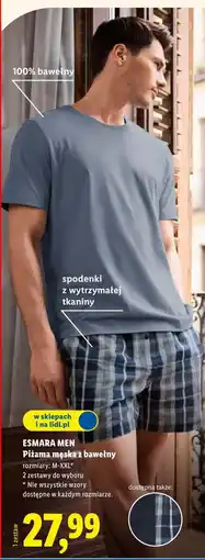 Lidl ESMARA MEN PiŰama męska z bawełny oferta