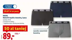 Lidl DIESEL Bokserki męskie z bawełną, 3 pary oferta