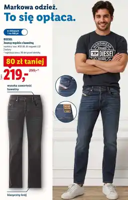 Lidl DIESEL Jeansy męskie z bawełną oferta