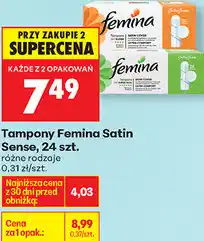 Biedronka Tampony Femina Satin Sense, 24 szt oferta