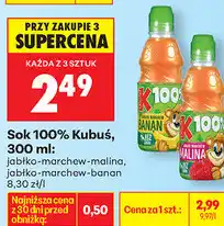 Biedronka Sok 100% Kubuś oferta