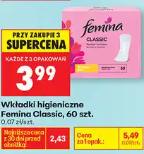Biedronka Wkładki higieniczne Femina Classic, 60 szt oferta