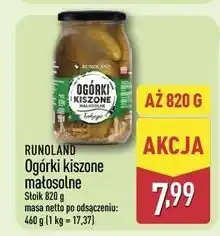 ALDI Ogórki kiszone małosolne Runoland oferta