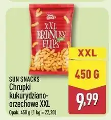 ALDI Chrupki xxl kukurydziane z mielonym orzeszkami ziemnymi Sun Snacks oferta