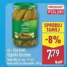 ALDI Ogórki kiszone All Seasons oferta