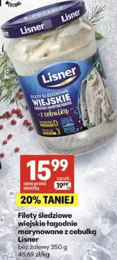 Delikatesy Centrum Filety śledziowe wiejskie łagodnie marynowane z cebulką Lisner oferta