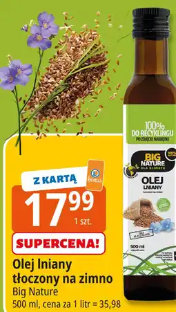 E.Leclerc Olej lniany tłoczony na zimno Big Nature oferta