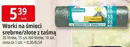 E.Leclerc Worki na śmieci srebrne/złote z taśmą oferta