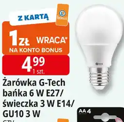 E.Leclerc Żarówka G-Tech bańka 6 W E27/ świeczka 3 W E14/ GU10 3 W oferta