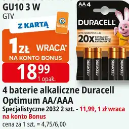 E.Leclerc 4 baterie alkaliczne Duracell Optimum AA/AAA oferta
