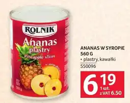 Selgros Ananas w syropie Rolnik oferta