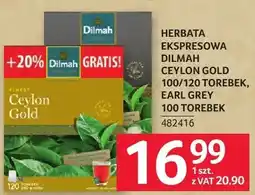 Selgros Herbata ekspresowa Dilmah Ceylon Gold 100+20 torebek, Black, Earl Grey 100 torebek oferta