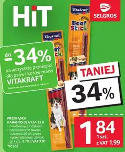 Selgros Przekąska kabanos Vitakraft dla psa oferta