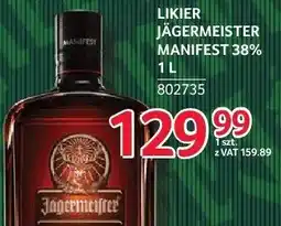 Selgros Likier Jägermeister Manifest 38% oferta