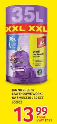 Selgros Worki Jan Niezbędny lawendowe na śmieci 35 L 32 szt oferta