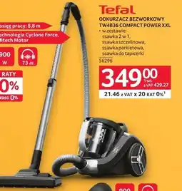 Selgros ODKURZACZ BEZWORKOWY TW4B36 COMPACT POWER XXL Tefal 56296 oferta