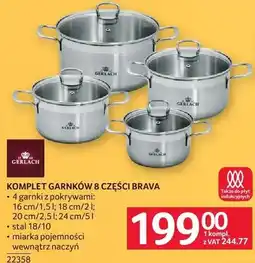 Selgros Komplet garnków 8 części Brava Gerlach oferta