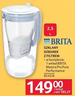 Selgros Szklany dzbanek z filtrem Brita Performance oferta