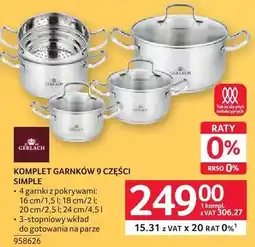 Selgros Komplet garnków 9 części Simple Gerlach oferta