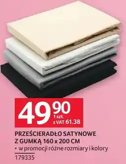 Selgros Prześcieradło satynowe z gumką 160 x 200 cm oferta