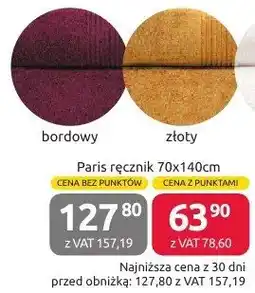Selgros Ręcznik Paris 70x140cm złoty, gramatura 500g/m2 oferta