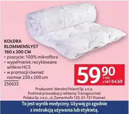Selgros Kołdra blommenslyst 160 x 200 cm oferta