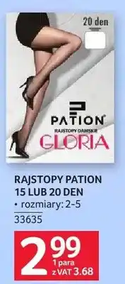 Selgros Rajstopy Pation 15 lub 20 den, rozmiary 2-5 oferta